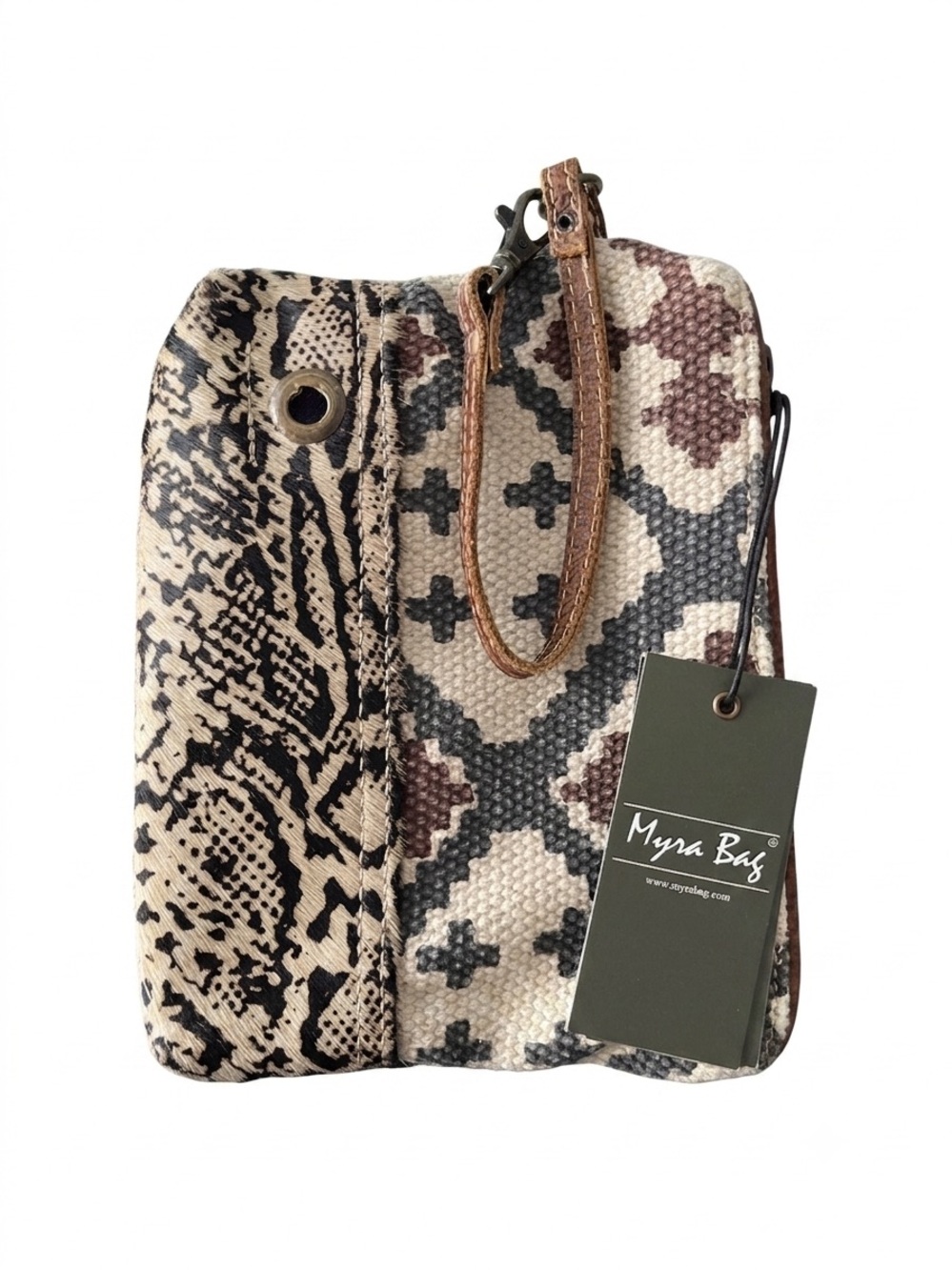 Myra Bag "Handy Wandy" Cotton Rug & Canvas Wristlet Pouch - NWT